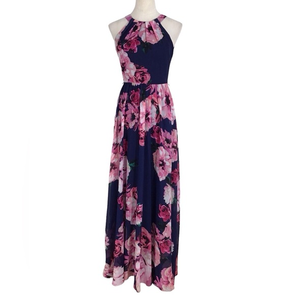 INC International Concepts Floral Halter Maxi Dress Size 0 NEW - Picture 1 of 8